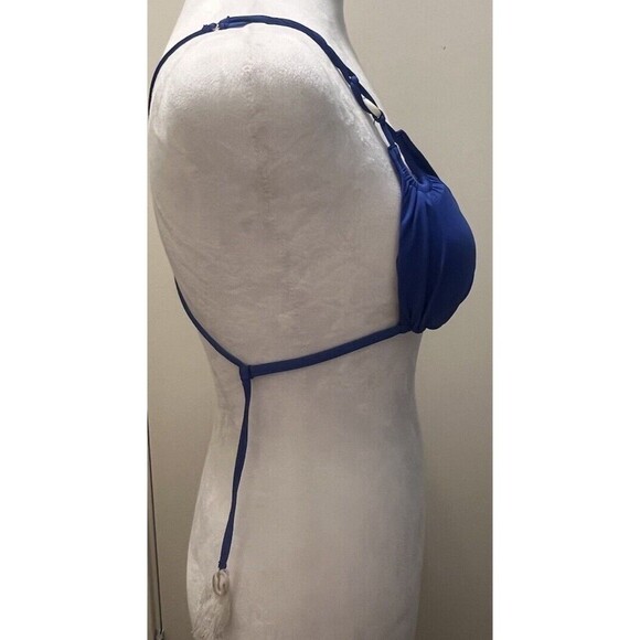 Isabella Rose Blue Seashell Triangle Bikini Top - Adjustable Straps Size S - Picture 4 of 5